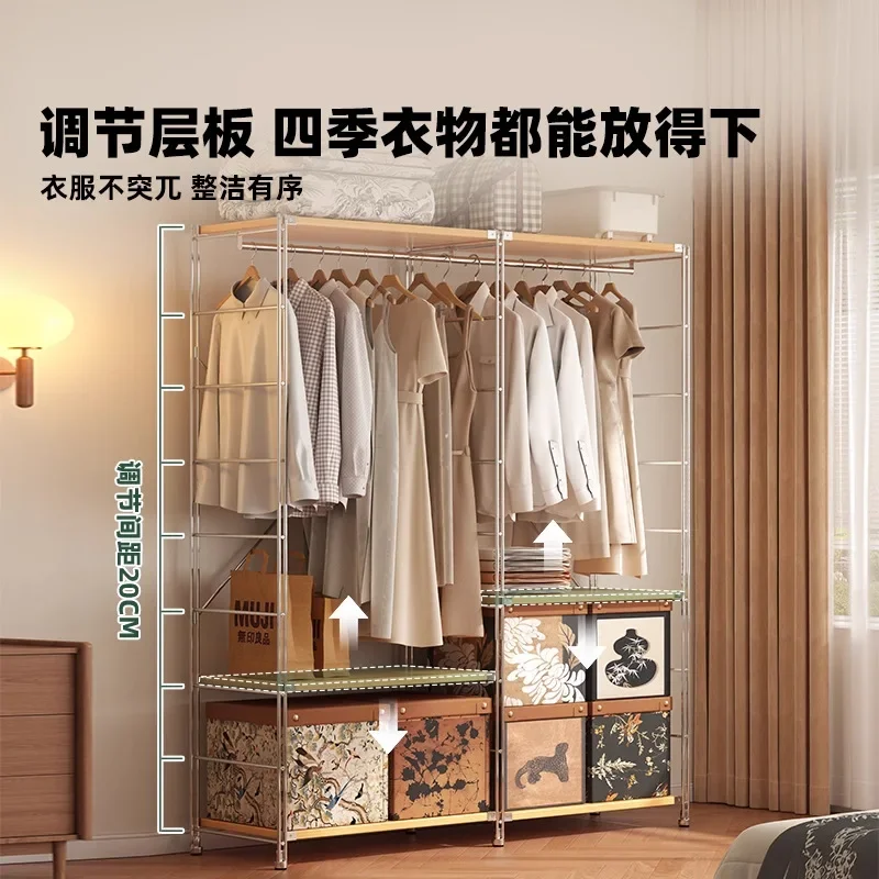 Open wardrobe antique hanger bedroom floor walk-in cloakroom clothes rack