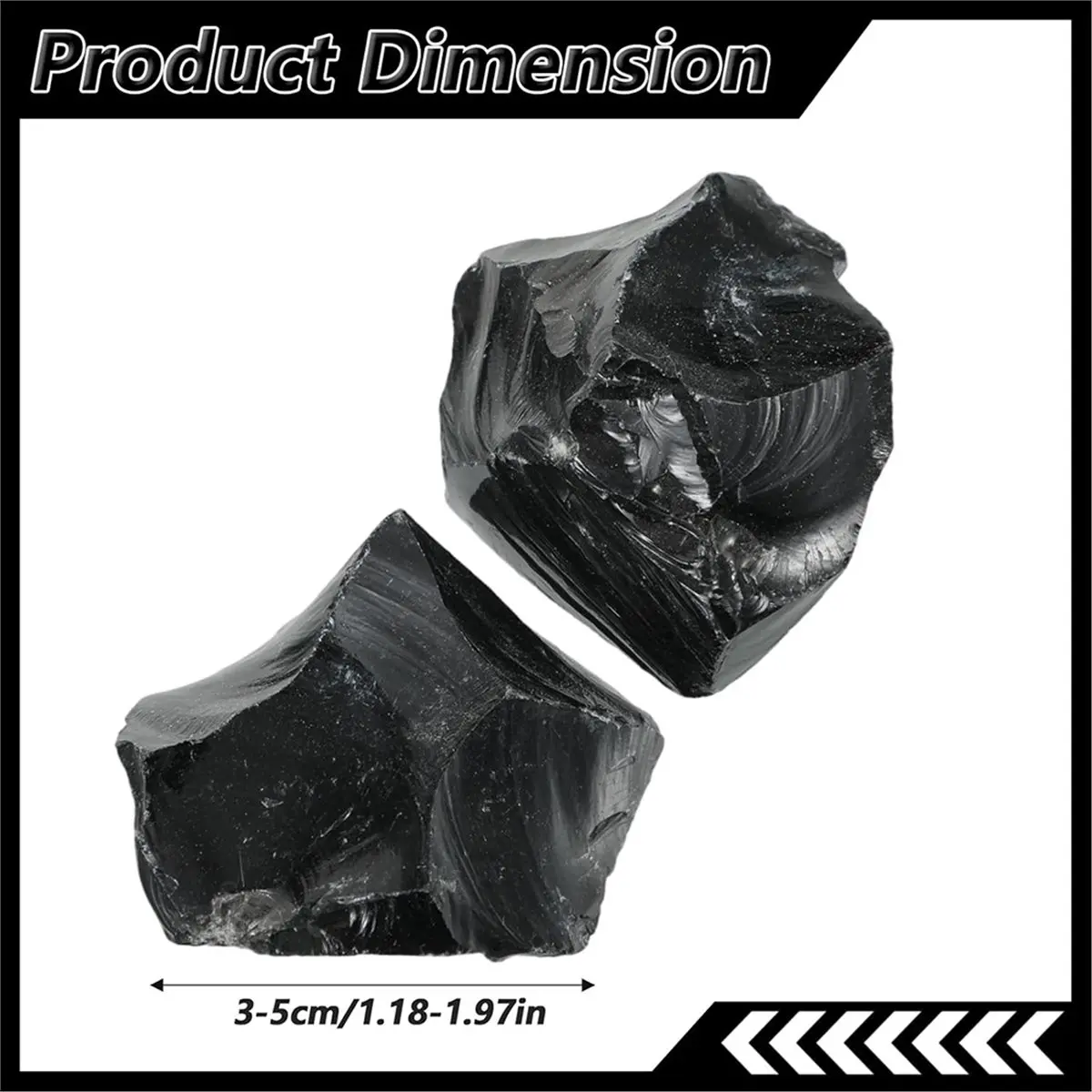 (A02R] 2Pcs Black Obsidian Raw Crystal, Ymapinc 1.18-1.97
