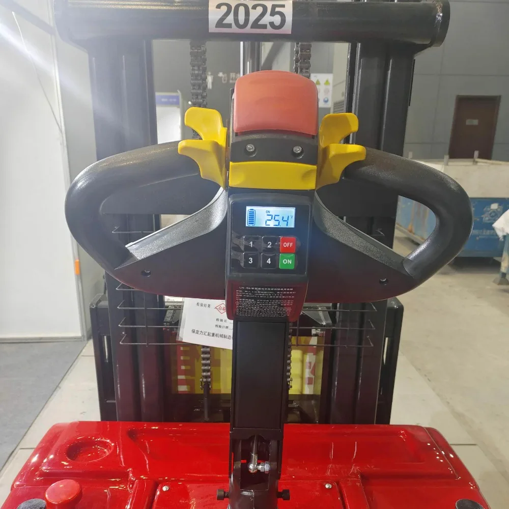 Empilhador de 2 toneladas totalmente elétrico, empilhadeira de elevador totalmente automática