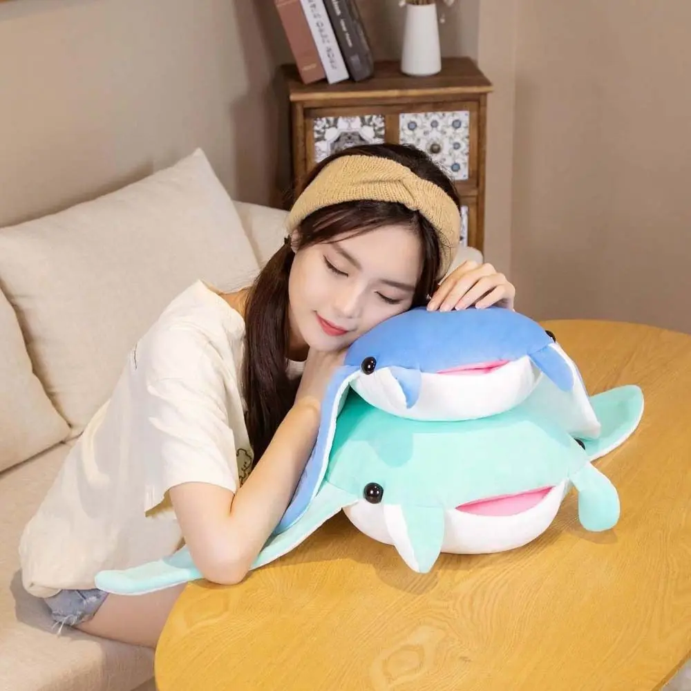 

Plush Pillow Home Decoration Stuffed Toys Mobulidae Manta Ray Plush Doll Fish Plush Marine Life Doll Stuffed Plushie Doll