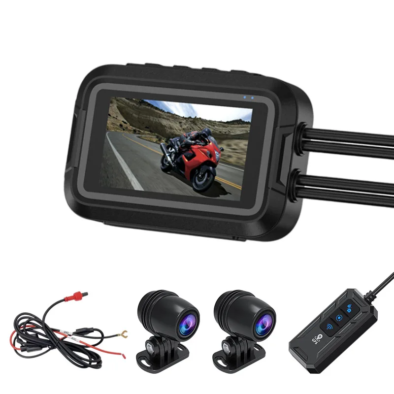 Motorfiets Dashcam 150 ° Groothoek High-Definition 1080P Voor-En Achteruitrijcamera Rij Recorder Opname Waterdicht