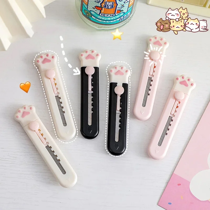 

Cute Cat Paw Utility Knife Portable Paper Cutter Letter Envelope Opener Express Box Knife Box Cutter Knife Unbox Office Supplie