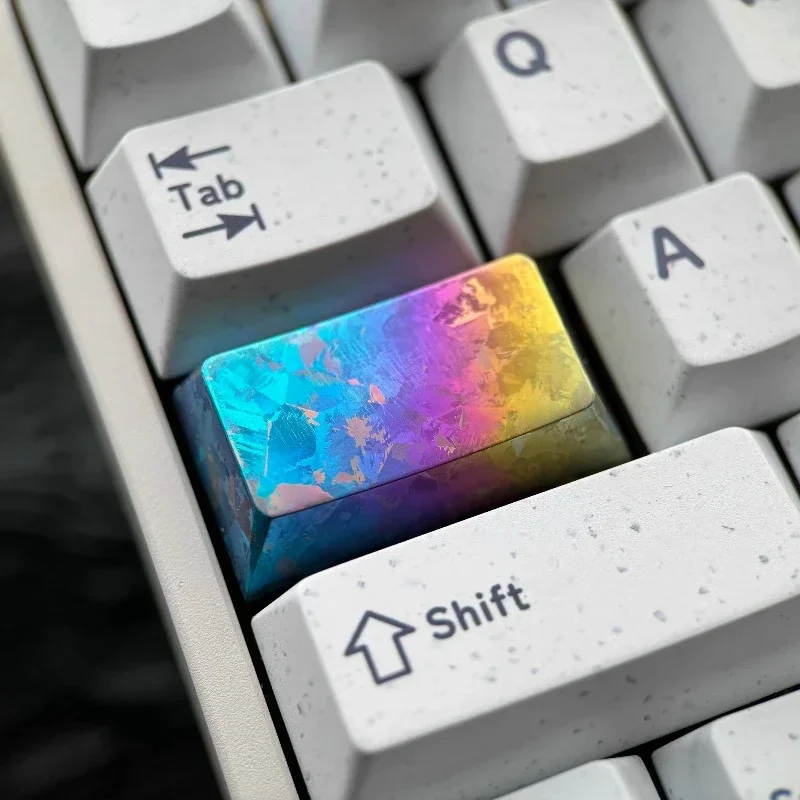 Ice crystal color titanium alloy 2.25U personalized metal keycap