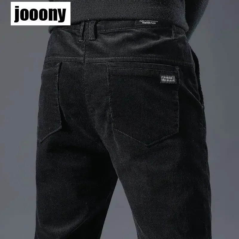 Pantalon en velours côtelé chaud pour homme, optique décontractée, velours de commande, sourire, hiver
