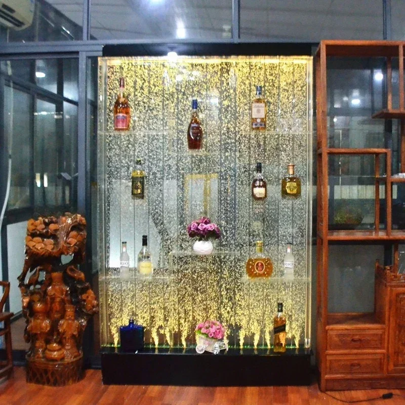 جدار ستارة الماء، شاشة خزانة النبيذ، خزان الأسماك في غرفة المعيشة، قسم المدخل المزخرف، جدار الماء #2