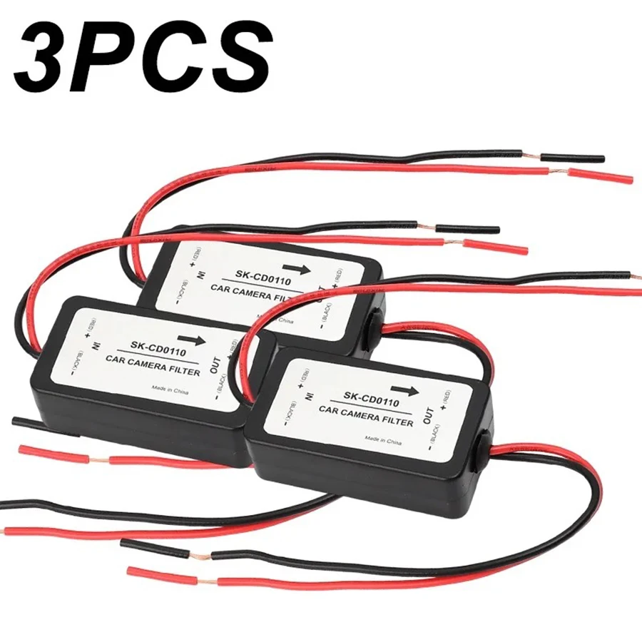Back-upcamera Gelijkrichter DC 12V Power Relay Condensator Filterconnector Waterdichte achteruitrijcamera Automotive voertuiggereedschap