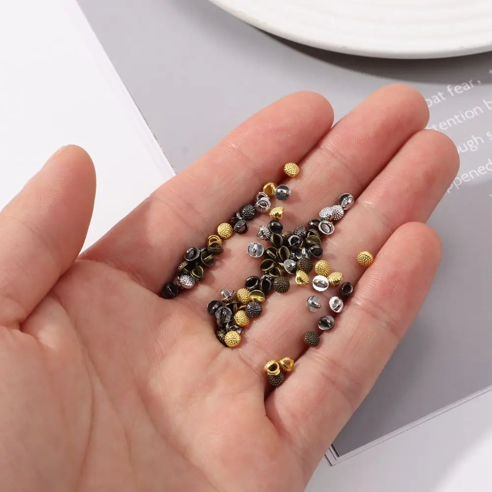 20pcs 4mm Dollhoues Miniature Pattern Decoration DIY  Clothes Metal Buckles Mini Coat Buttons Clothing Sewing Buckle