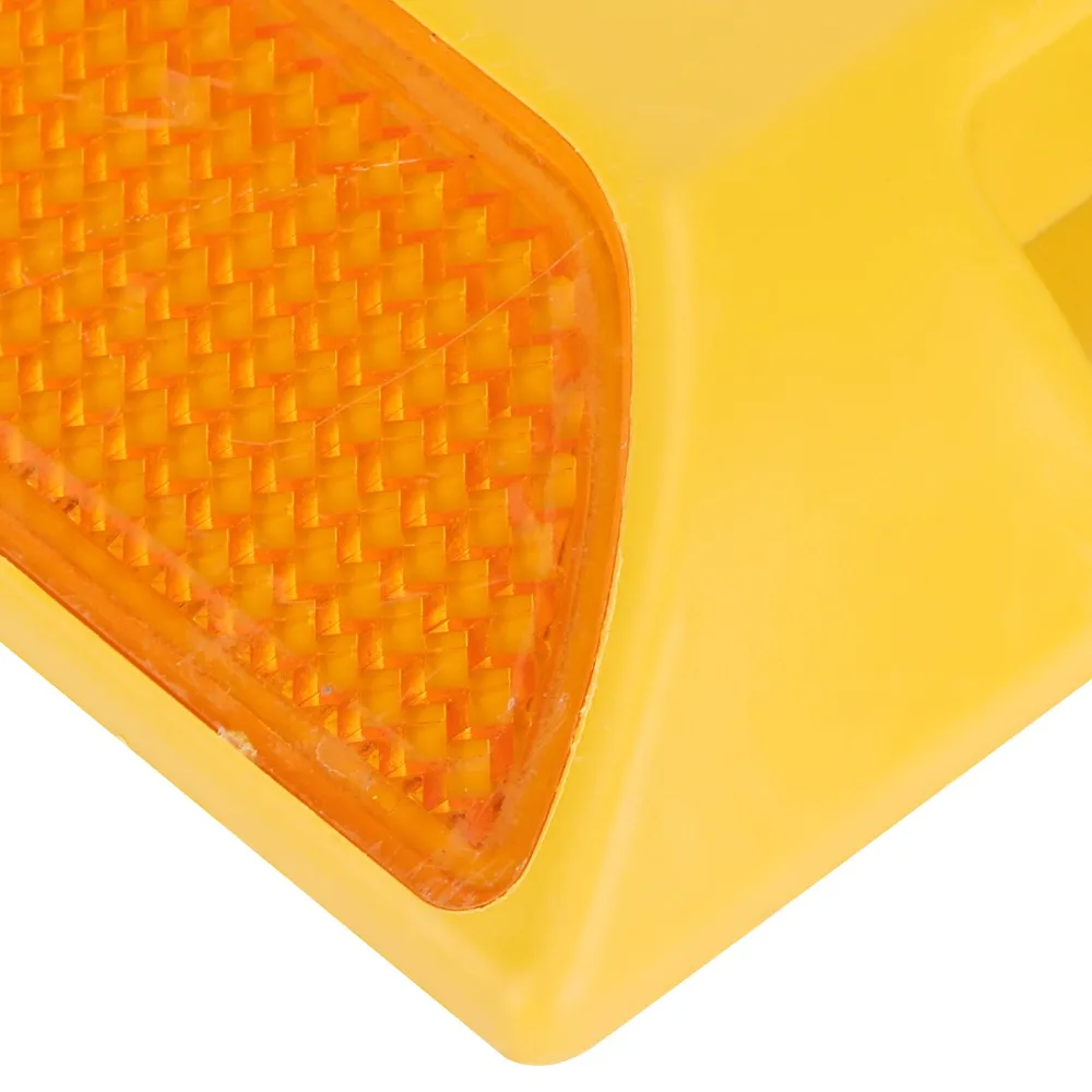 10PCS Durable Double Yellow Road Reflectors Reflective Plasticl Pavement Markers Compact Universal Driveway Markers