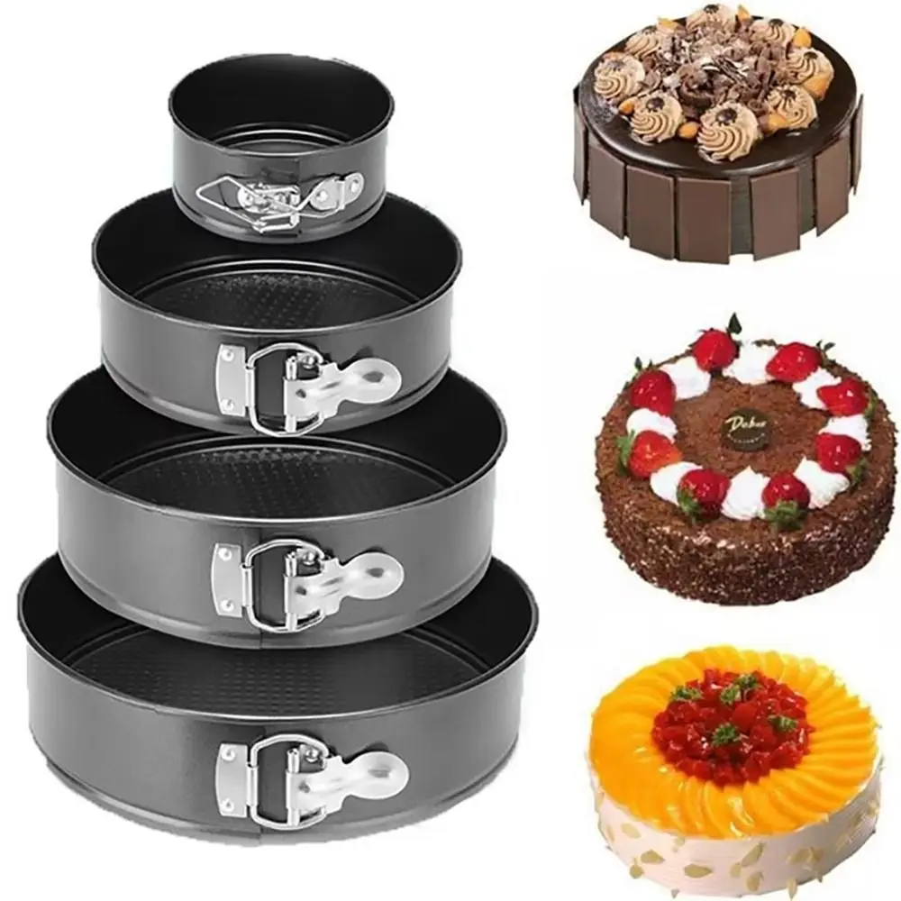 1Pcs 12/16/20/24/28cm Springform Cake Pan Carbon Steel Non Stick Leakproof Cake Baking Pans with Removable Bottom Round Mold