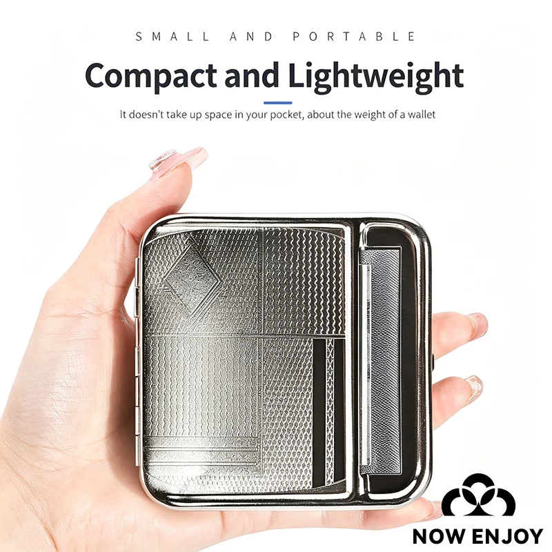 Portable Mini Metal Rolling Machine Tobacco Roller Maker 70mm 78mm 110mm Paper Hand Roll Box Store Cigarette Case Smoking Tool