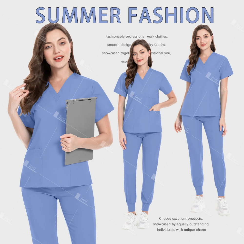 

Slim Fit Medical Scrubs Uniforms Women Scrub Sets Nursing Accessories Hospital Surgery Gowns Dental Clinic Beauty Salon Workwear