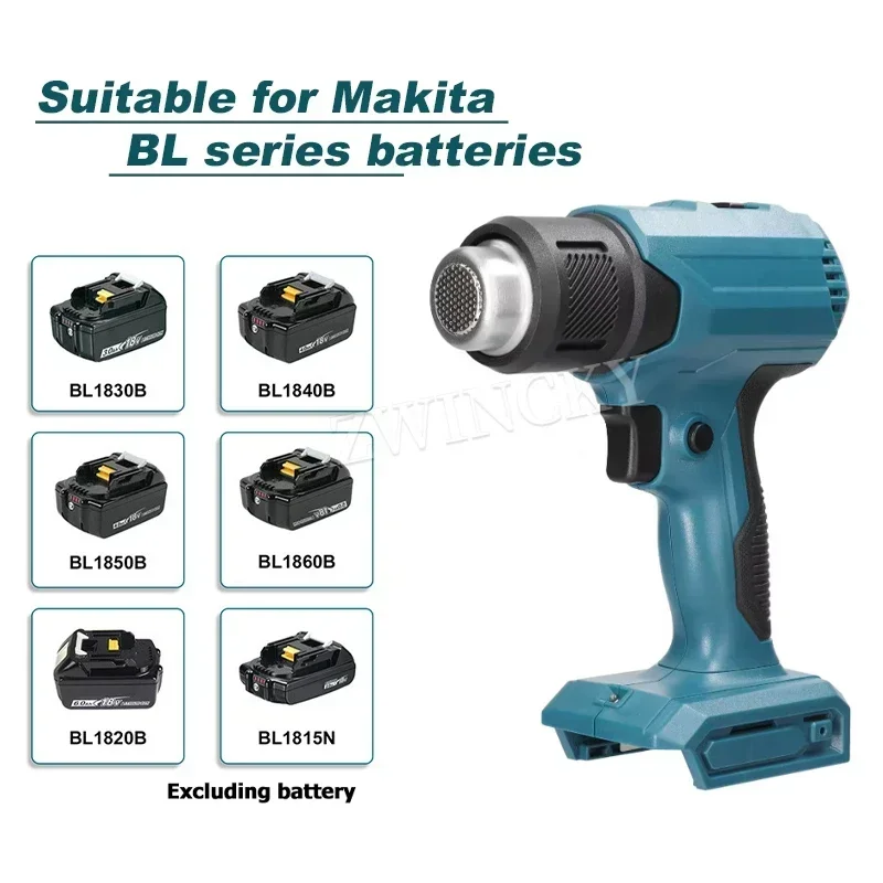 Imagem -02 - Máquina de Aquecimento de ar Quente Portátil para Makita 18v Bateria Pistola de Calor com Bicos Industrial Casa Secador de Cabelo Máquina de ar de Calor