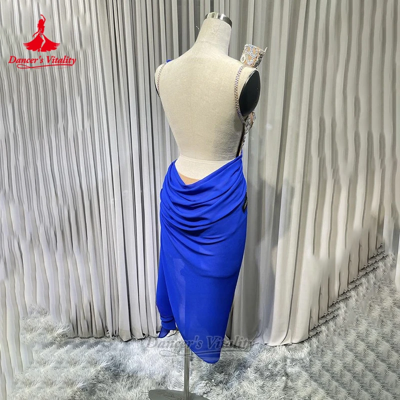 فساتين نسائية لاتينية مثيرة بدون ظهر بحمالات متقدمة مخصصة لحيوية الراقصة تشاتشا سامبا السالسا زي احترافي