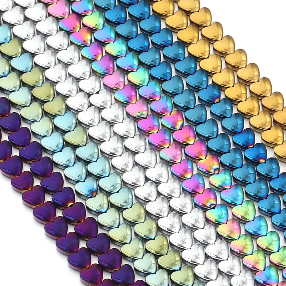 70pcs/lot 6mm Heart Shape Hematite Beads Natural Stone Beads Loose Spacer Beads For Jewelry Making DIY Bracelet Necklace