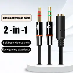 Rozgałęźnik audio z mikrofonem słuchawkowym do komputera 3,5 mm żeński na 2 podwójne męskie słuchawki 3,5 mm z mikrofonem audio Y