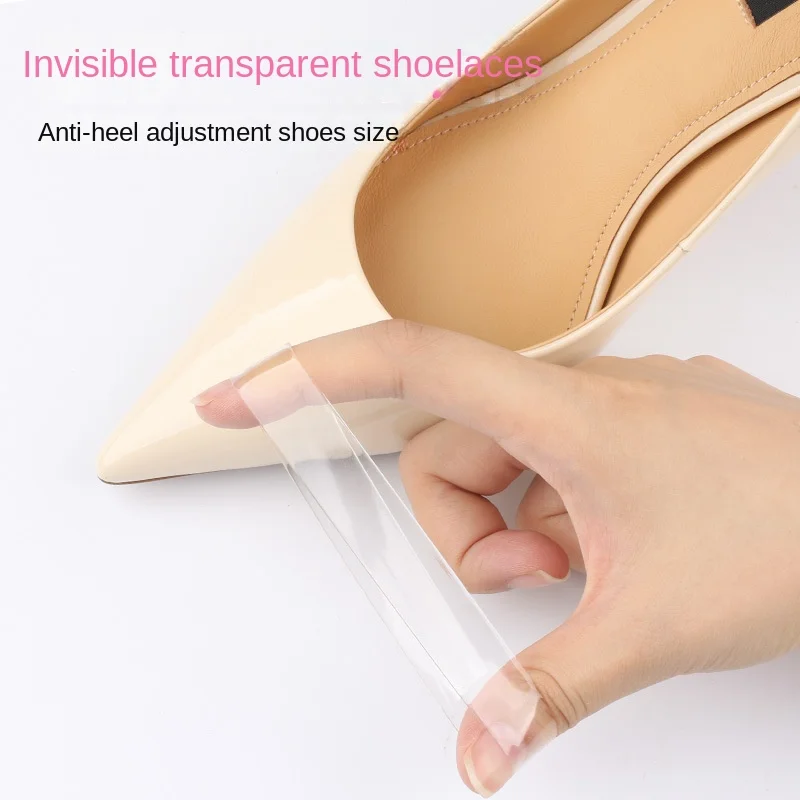 1 pasang 10 Mm Invisible High Heels bundel tali sepatu elastis hak tinggi Anti selip tali sepatu wanita anti-longgar aksesori sepatu