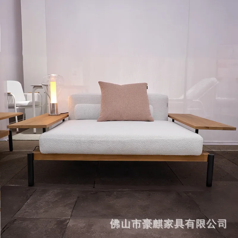 Outdoor sofa courtyard balcony leisure solid wood coffee table garden hotel living room outdoor open-air teak furniture combinat