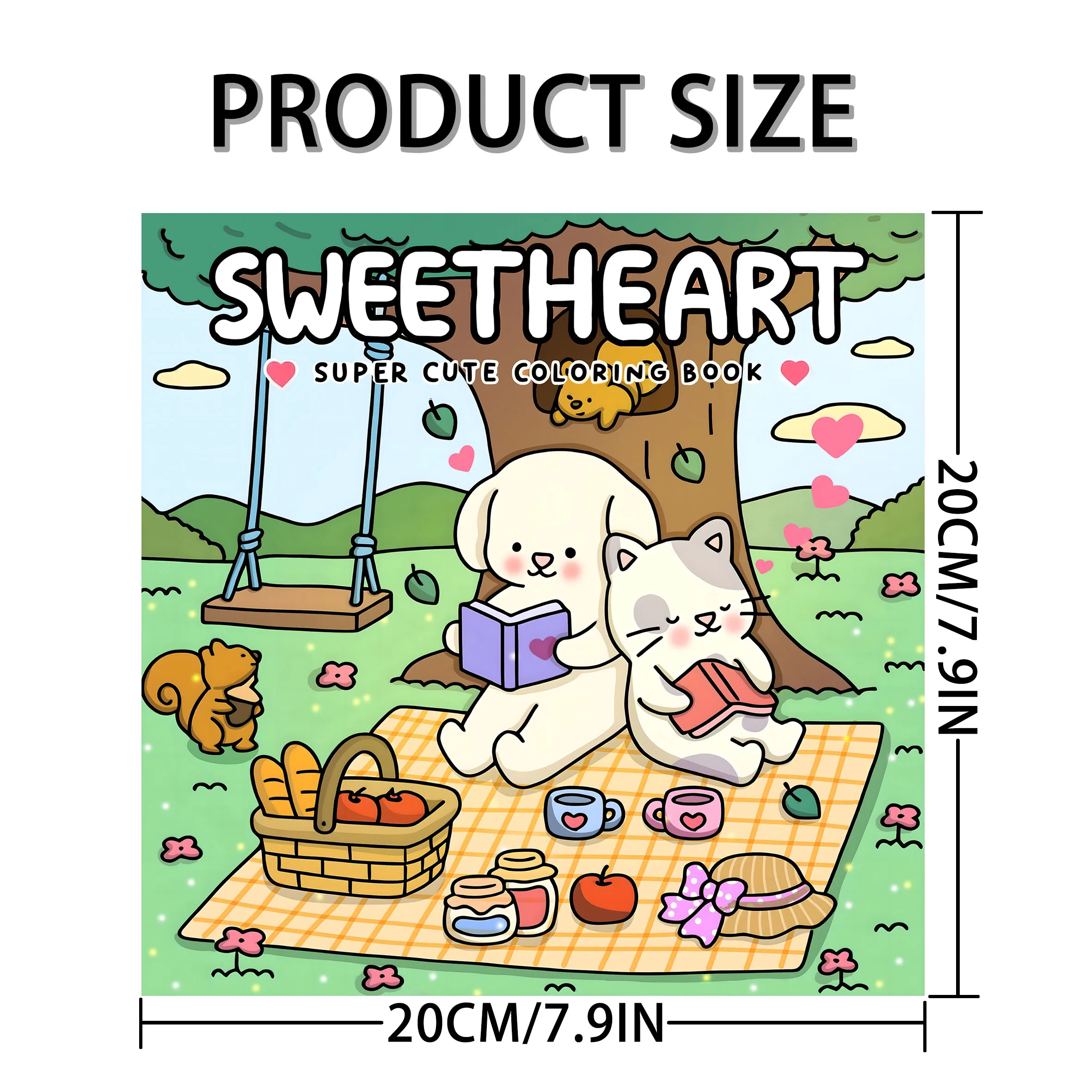 Sweet and Adorable Animated Animal Picture Book - Healing Green Coloring Book for Kids and Adults