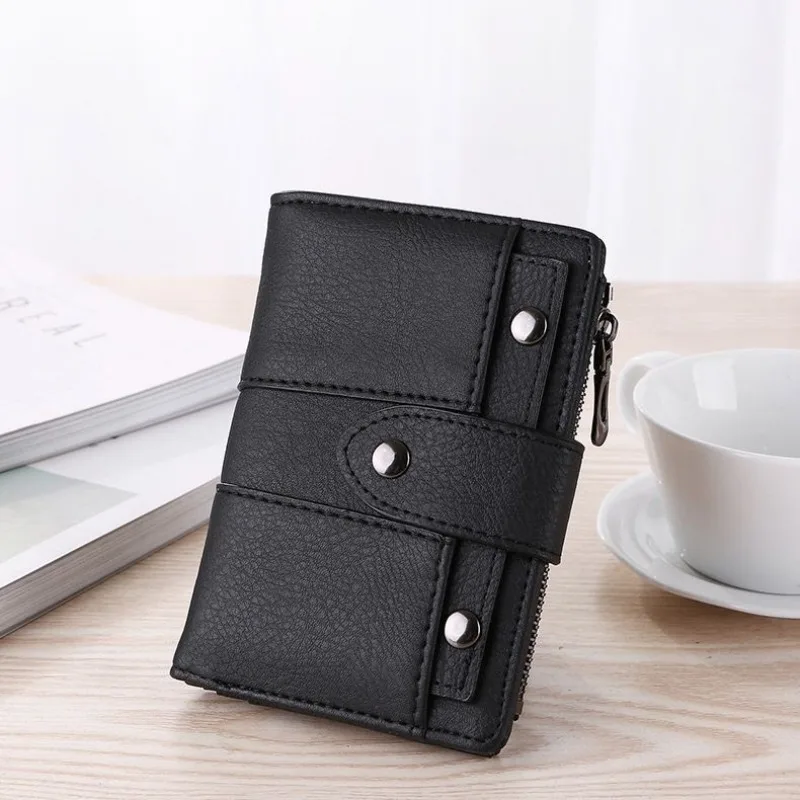 Rivets Short Money Wallet Women Wallet Simple Retro Coin Purse Card Holders Handbag for Girls Purse Small Wallet Ladies