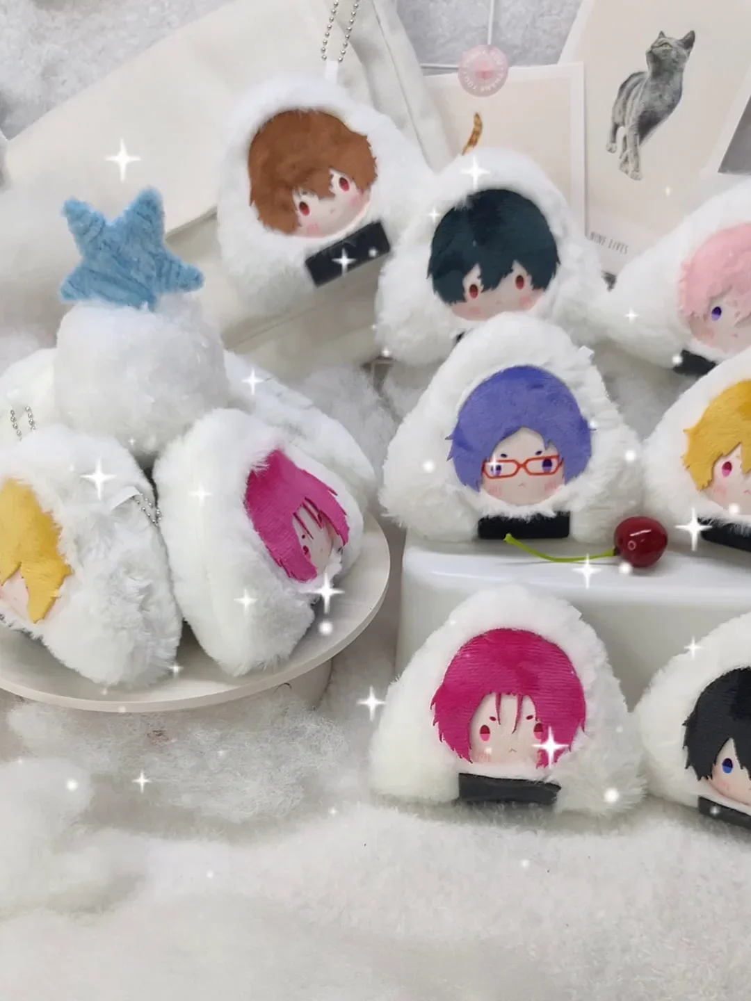 10cm Stuffed Free! Iwatobi Swim Club Onigiri Doll Cute Rin Tachibana Makoto Nanase Haruka Nitori Aiichirou Hazuki Nagisa Toy
