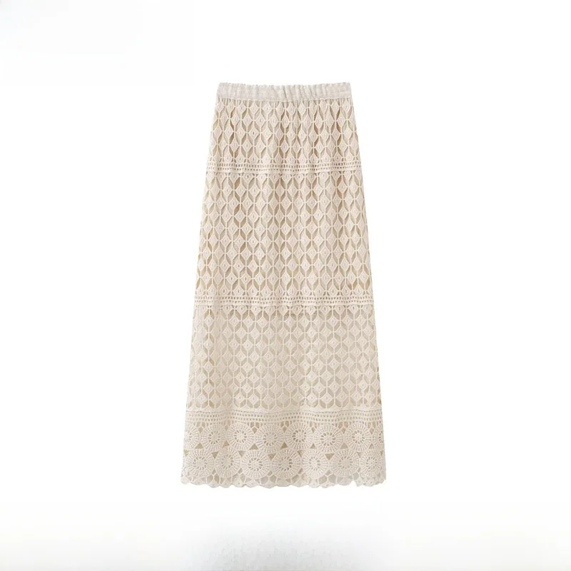 New Spring Summer Embroidered Heavy Work Half Skirt Women's Fashion Simple Match All ZR Style Low Waist H Type Slim Fit