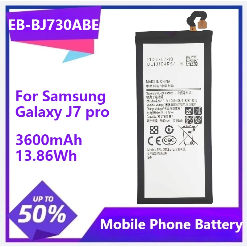 

EB-BJ730ABE For Samsung Galaxy J7 pro 2017/J730F/J730GM 3600mAh 13.86Wh