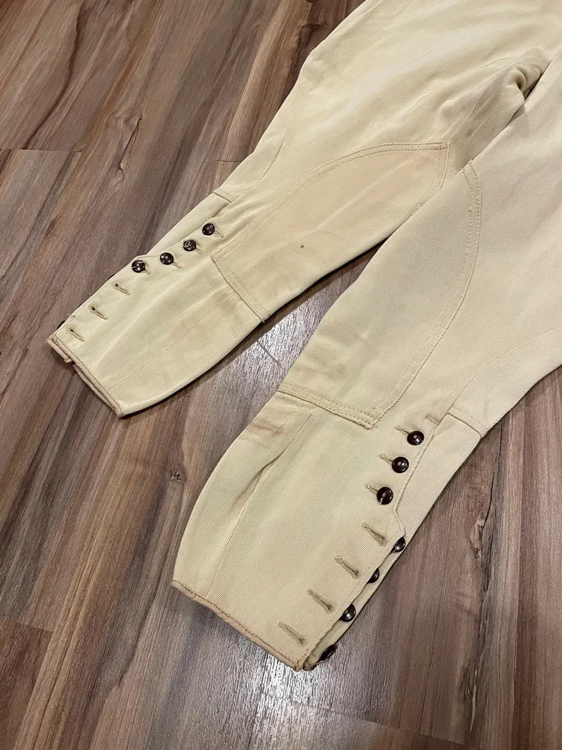 

Light khaki breeches, pencil pants, retro workwear, couples, casual pants, trendy men's leggings, cotton knight pants