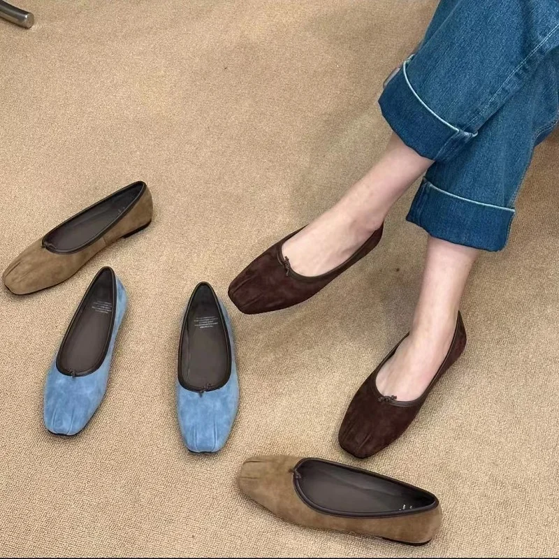 2024 Basic Shoes Women Ballet Flats Spring Sheepsuede Shoes Woman Flats Work Shoes Casual Versatile Loafer Female Chic