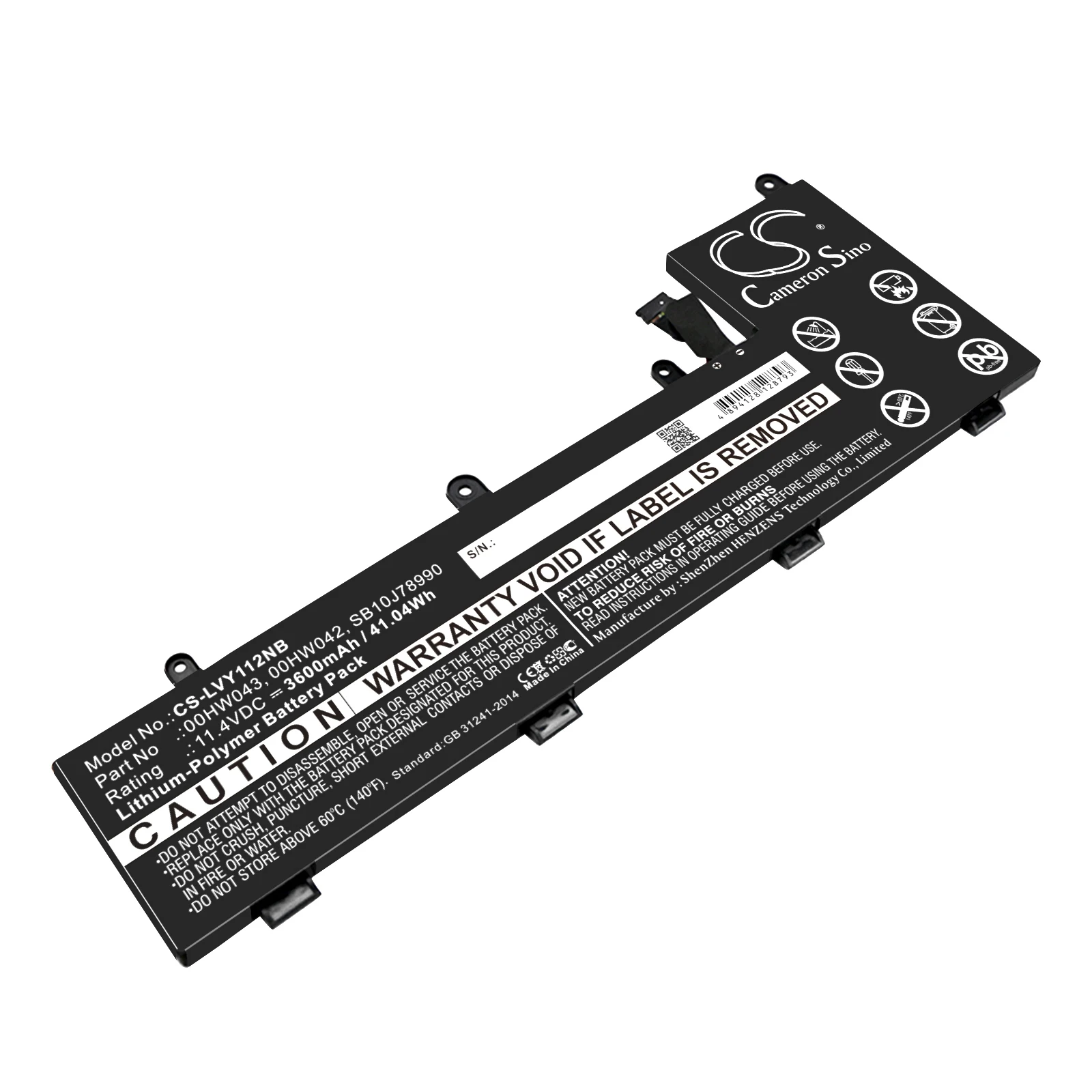 

Li-Polymer Notebook, Laptop Battery for Lenovo, 11.4V, 3600mAh , Compatible Models: ThinkPad Yoga 11e Chromebook