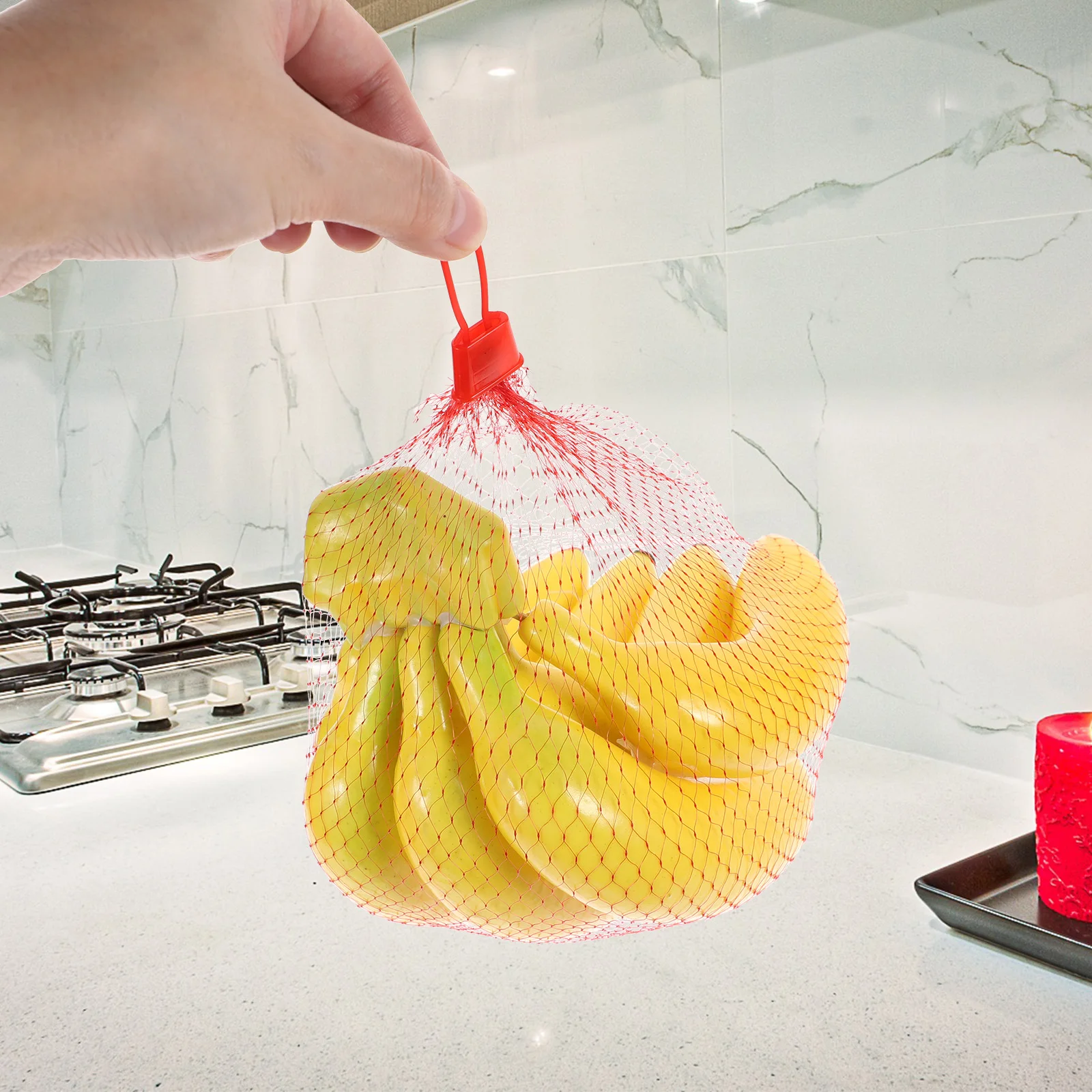 

100pcs Nylon Braided Mesh Bag with Buckle Reusable Storage Sack for Vegetable Fruit Seafood Breathable Produce Bag Travel