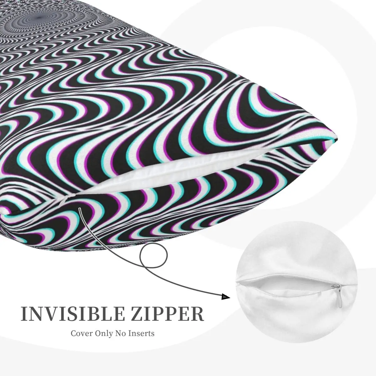 Amazing Hypnotic Optical Illusion Hypnotic Psychedelic Spiral Rectangle Pillowcase Cushion Cover Bedroom Bed Home Throw Pillow