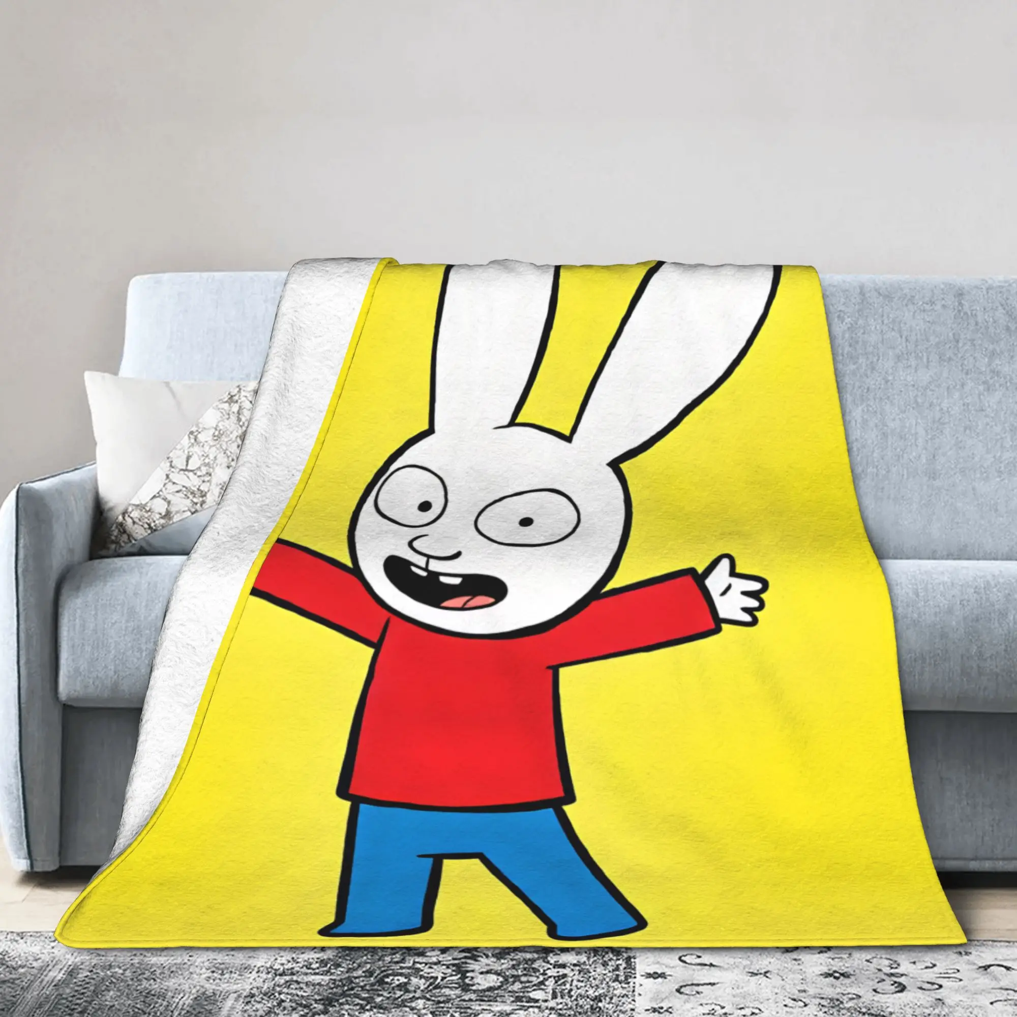 Simon Super Rabbit  Soft Blanket  Novelty Travel Throw Blanket Couch Bed Flannel Bedspread Sofa Bed Cover