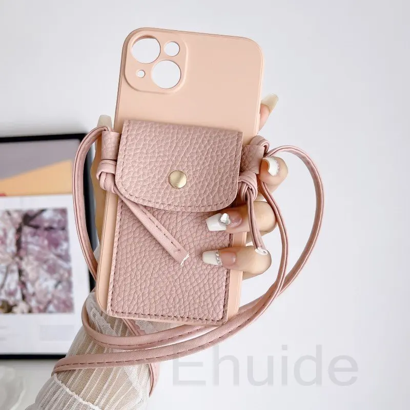 Luxury Classic Leather Card Wallet Crossbody Lanyard Case for Xiaomi Redmi Note 12 11 10 12C 10C 9 POCO X5 Pro Strap Soft Cover