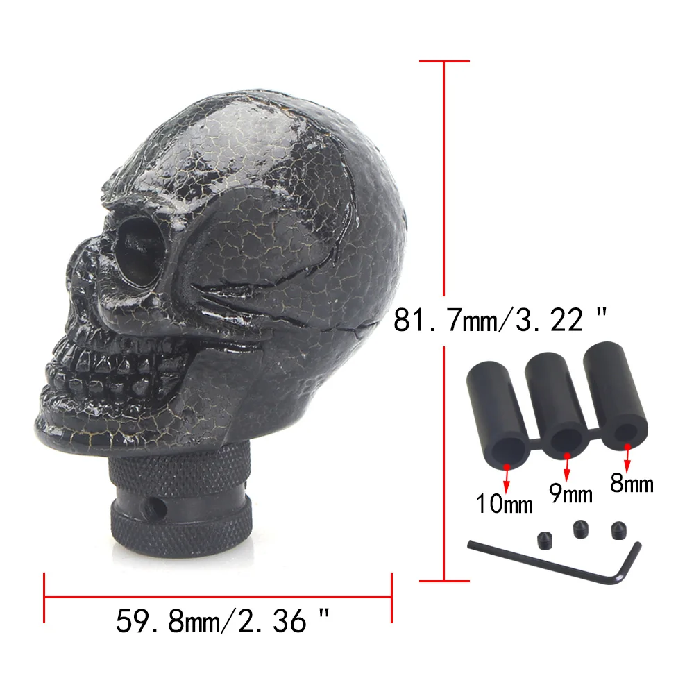 YOMI Skull Shape Head shift knob Car Accessories Decoration Car Manual Gear Stick Shifter Lever Knob gear shift knob