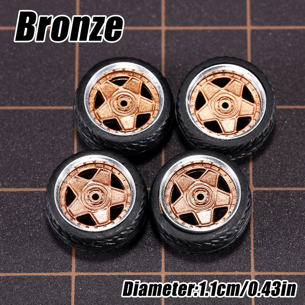1/64 Modellauto-Räder 4er-Set - 11mm Durchmesser ABS-Gummireifen mit Bremsscheibe - Upgrade-Teile für Tomica Diecast-Fahrzeuge – Detail 10