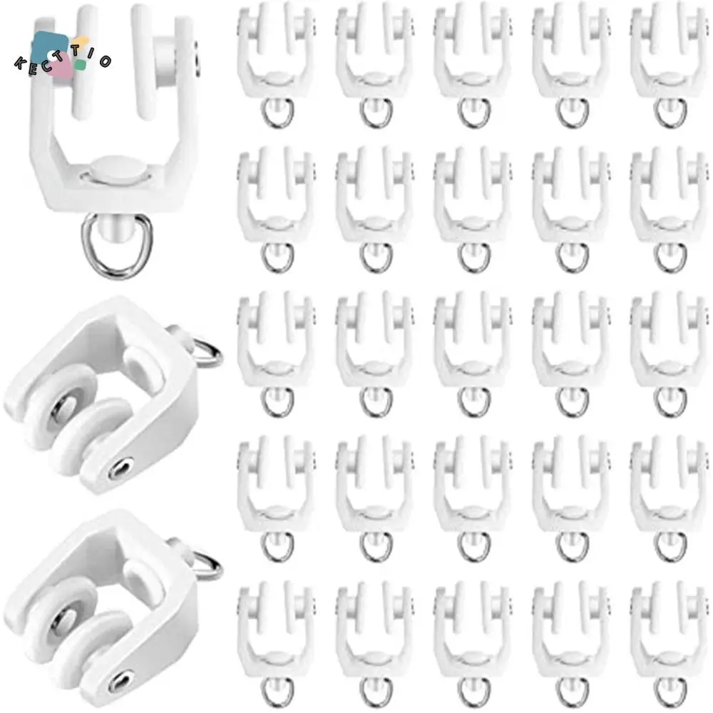 

Plastic 10Pcs Curved Sliding Straight For Windows Shower Curtain Curtain Track Slider Drapery Hook Curtain Wheel