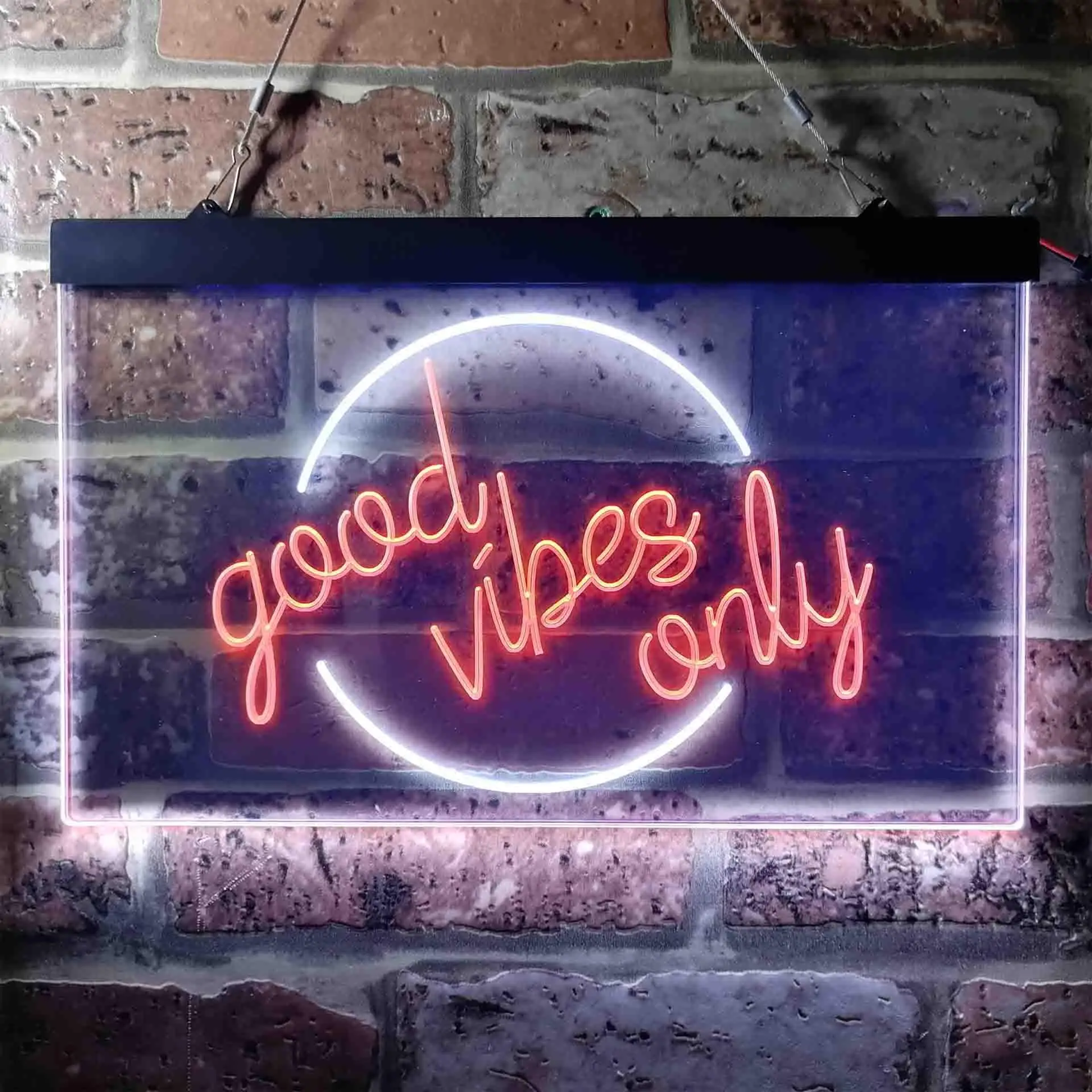 Good Vibes Only. in Circle Dual Color Led Neon Sign st6-i3641