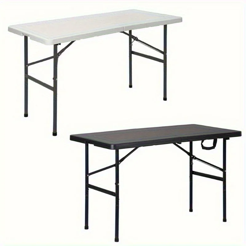 4 foot folding table Plastic Camping table suitable for indoor/outdoor party dining White/black