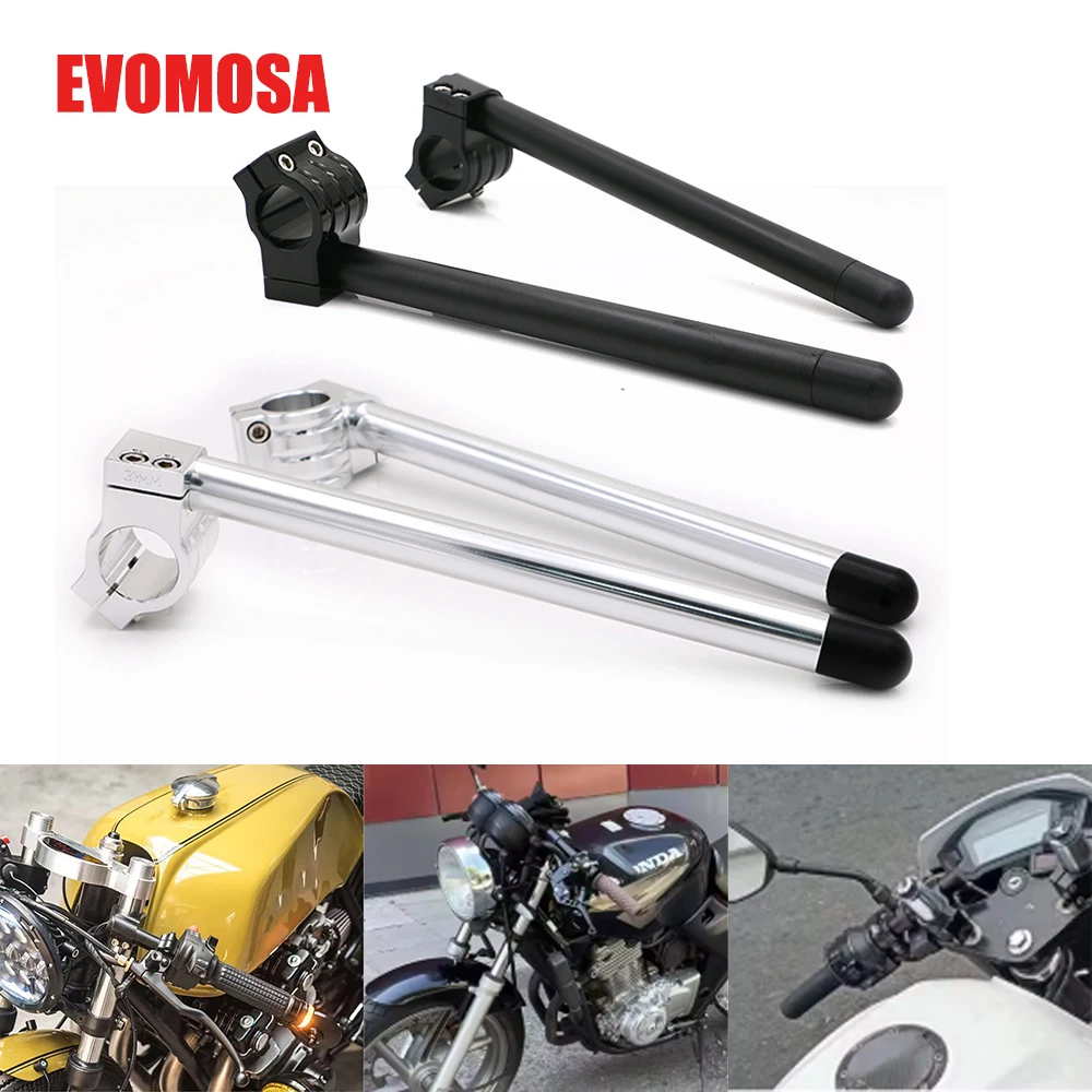 Motorcycle Handlebar Racing Adjustable 31/32/33/35/36/37/39/41/43/45/48/50/51mm Clip On Fork Tube Handle Bar For Cafe Racer