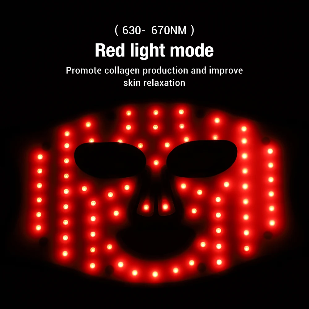 LED Photon Infrared Red Iight Therapy IPL Face Silicone Facial Mask Skin Rejuvenation Anti-Wrinkle Brighten Anti Wrinkle Machine