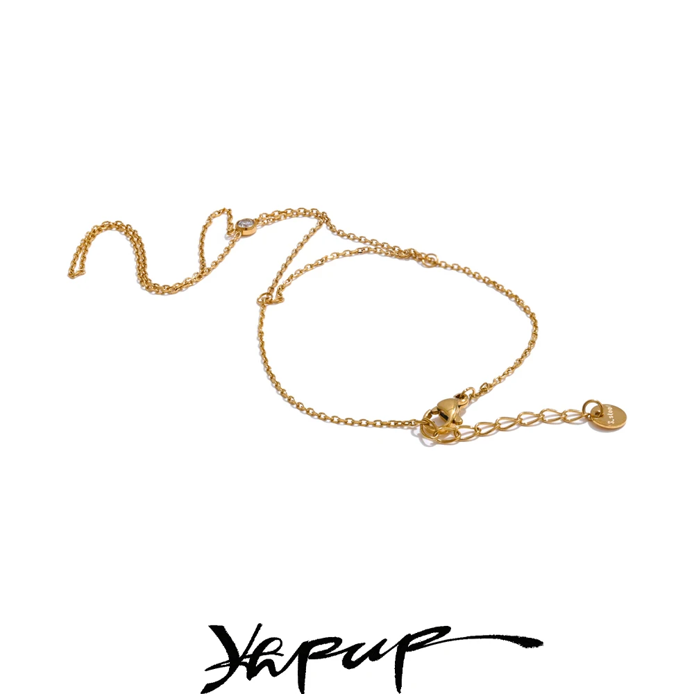 Yhpup Stylish Spring Summer Chic Bracelet Wrist link Finger Chain for Women Stainless Steel Waterproof Jewelry Accessories Gift