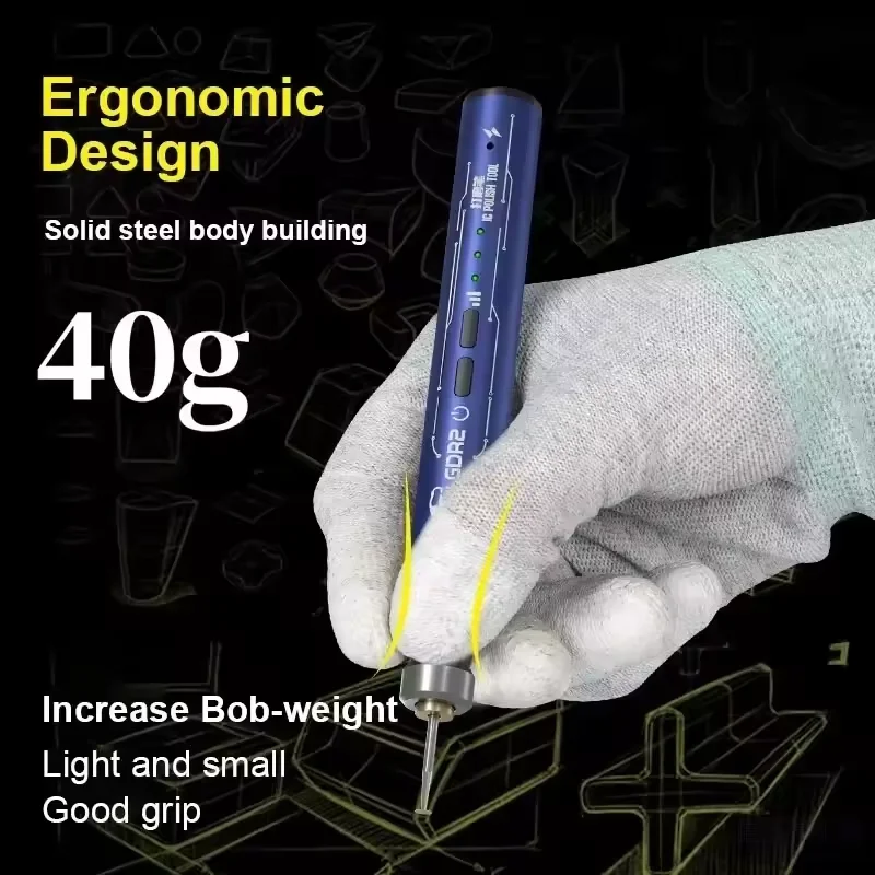 ช่าง GDR2 3-Speed Multi-Function ปากกาขัดไฟฟ้า Universal ไฟฟ้าชิป IC CPU เจาะตัดแกะสลักขัด