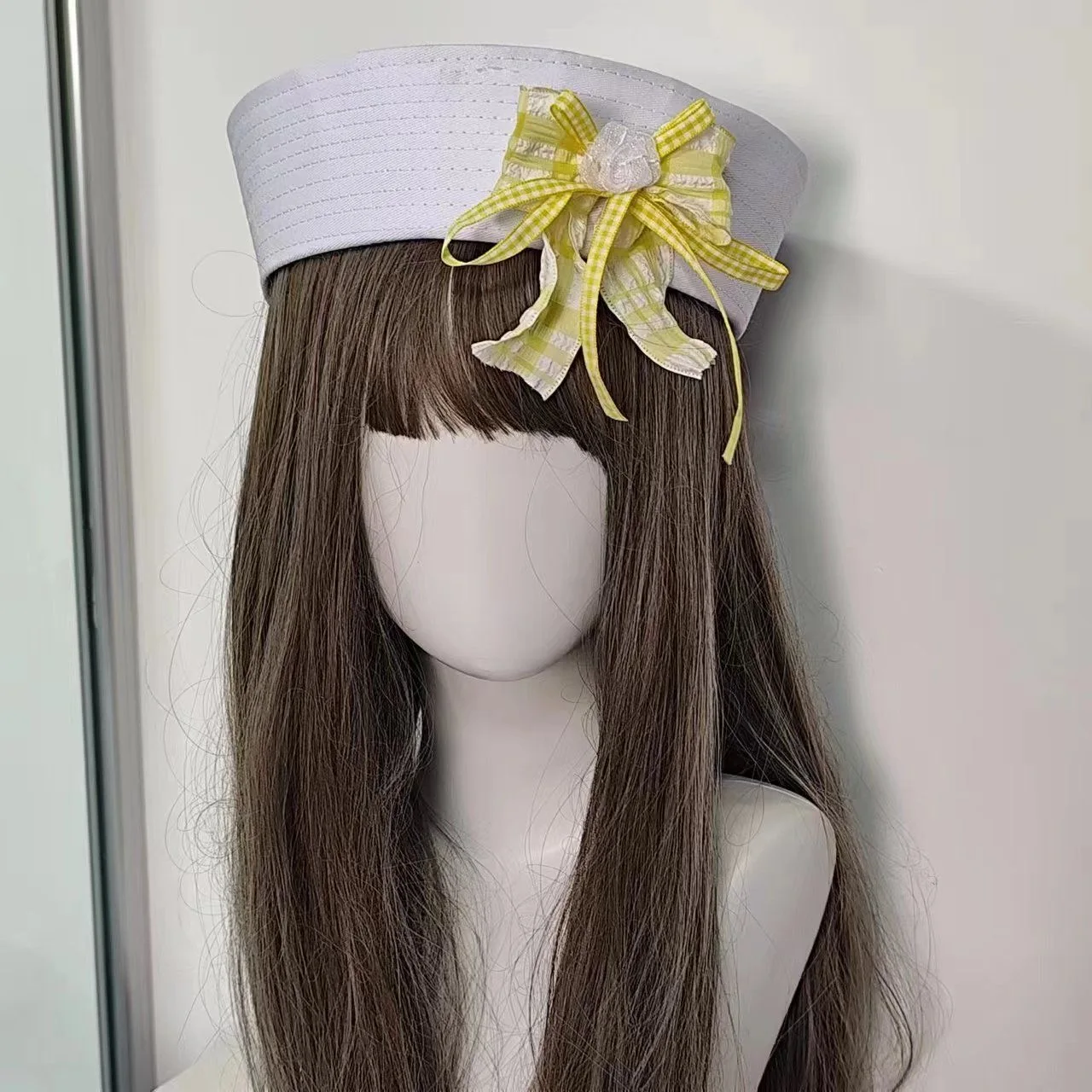 Zoete Balletten Stijl Bloem Plaid Boog Baret JK Sailor Cap Harajuku Y2K Vrouwen Caps Lolita Meisje Handgemaakte Decoratieve Hoed