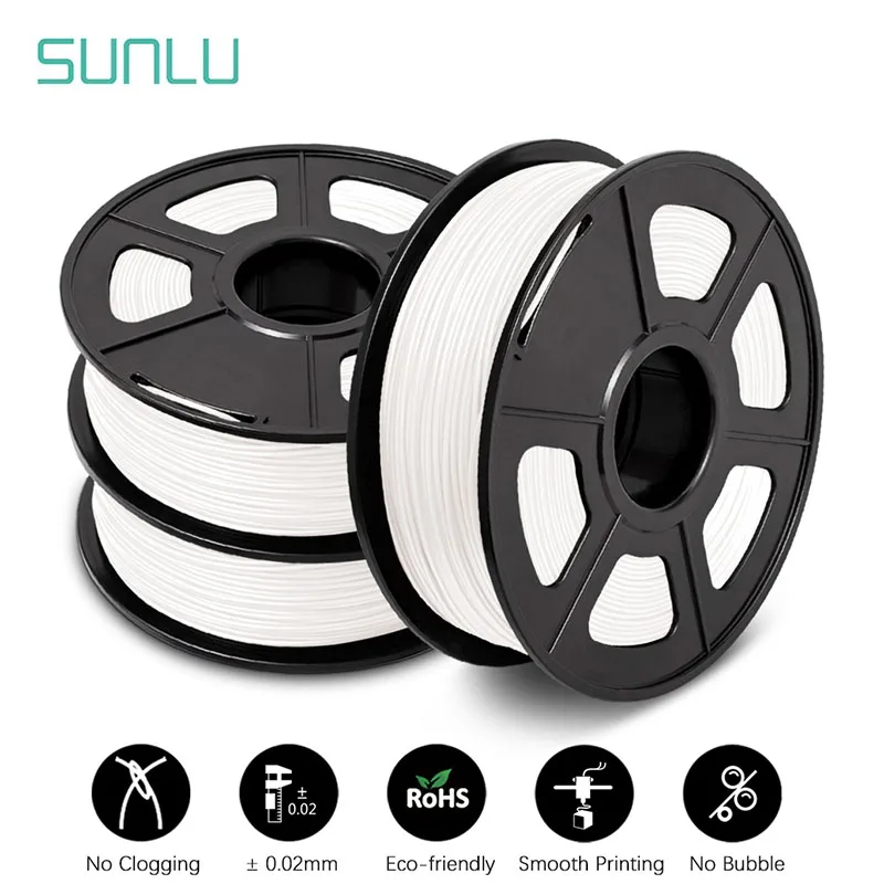 SUNLU 3Rolls PLA PETG Filament 3D Printing 1.75MM Odorless Eco-Friendly Good Tougness PLAplus SILK 1KG Per Roll