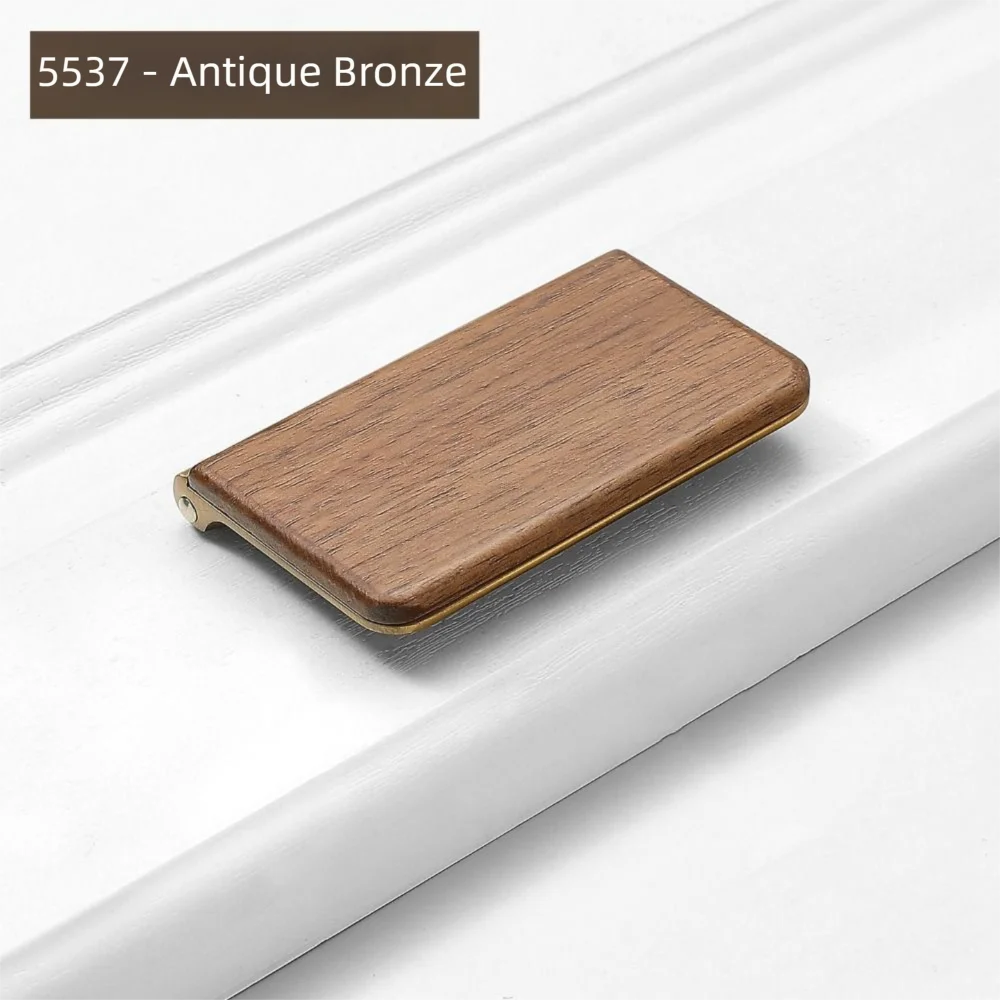 

Walnut Wood Flip Cover Pull Handle Simple Style Flip Cover Mechanism Invisible Drawer Handle Concealed Fastening Modern Design