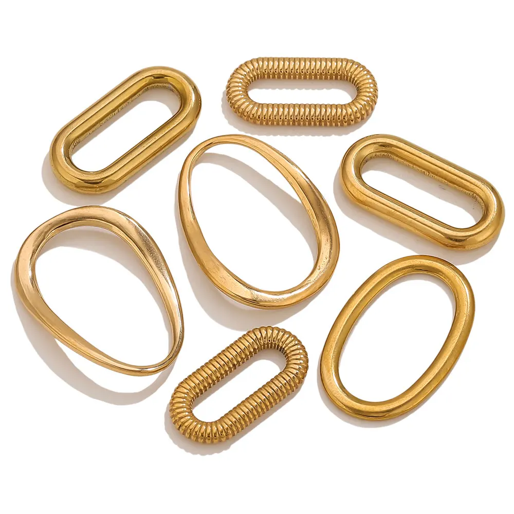 5PCS Stainless Steel Connectors Gold Color Irregular Earrings Supplies Bezel Blank Charms for DIY Jewelry Making Accessories image 4