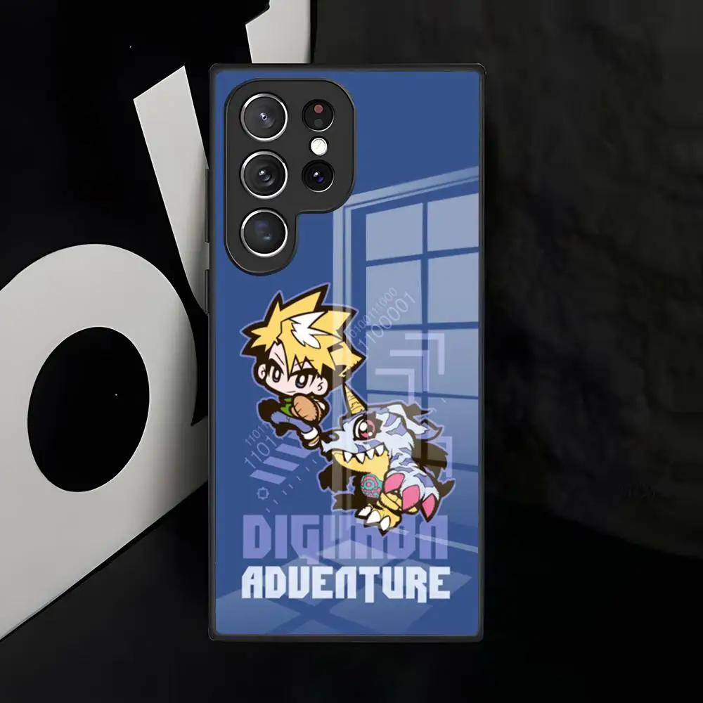 Чехол для телефона Digimon Adventure для Samsung S26 S25 Edge S24 S23 S22 Ultra Plus Fe A57 A37 A17 A27 5G, стеклянная накладка