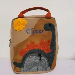 New Custom Embroidered Name Children's Bag Baby Cartoon Dinosaur Animal Shaped Backpack Personalized Any Name Kid's Schoolbag