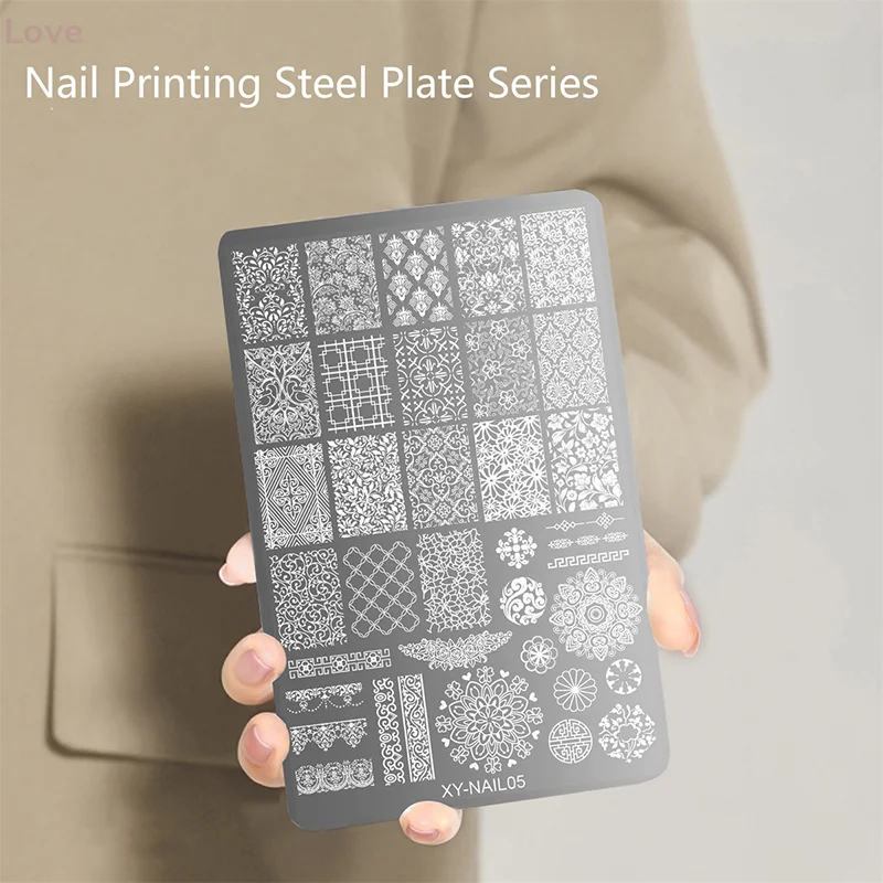 9.5X14.5cm كبيرة الحجم مسمار ختم لوحات فراشة زهرة الأفعى تصاميم مسمار الفن قالب DIY بها بنفسك مسمار ديكور الإستنسل استخدام #4