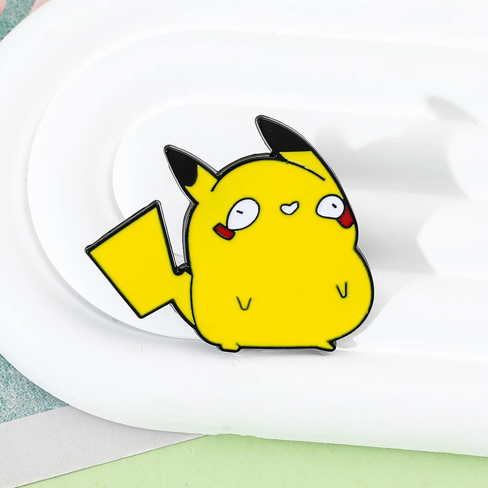 Anime Pokemon Enamel Pin Brooch Pikachu Bulbasaur Psyduck Squirtle Cute Animal Badge Gift Toy Jewelry for Kid Denim Clothes Bag view 6